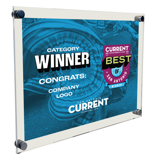 San Antonio Current "Best of San Antonio" Award Plaque - Acrylic Standoff
