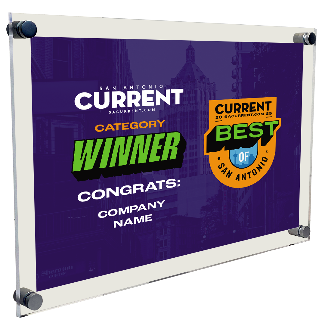 San Antonio Current "Best of San Antonio" Award Plaque - Acrylic Standoff