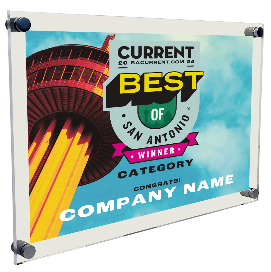 San Antonio Current "Best of San Antonio" Award Plaque - Acrylic Standoff