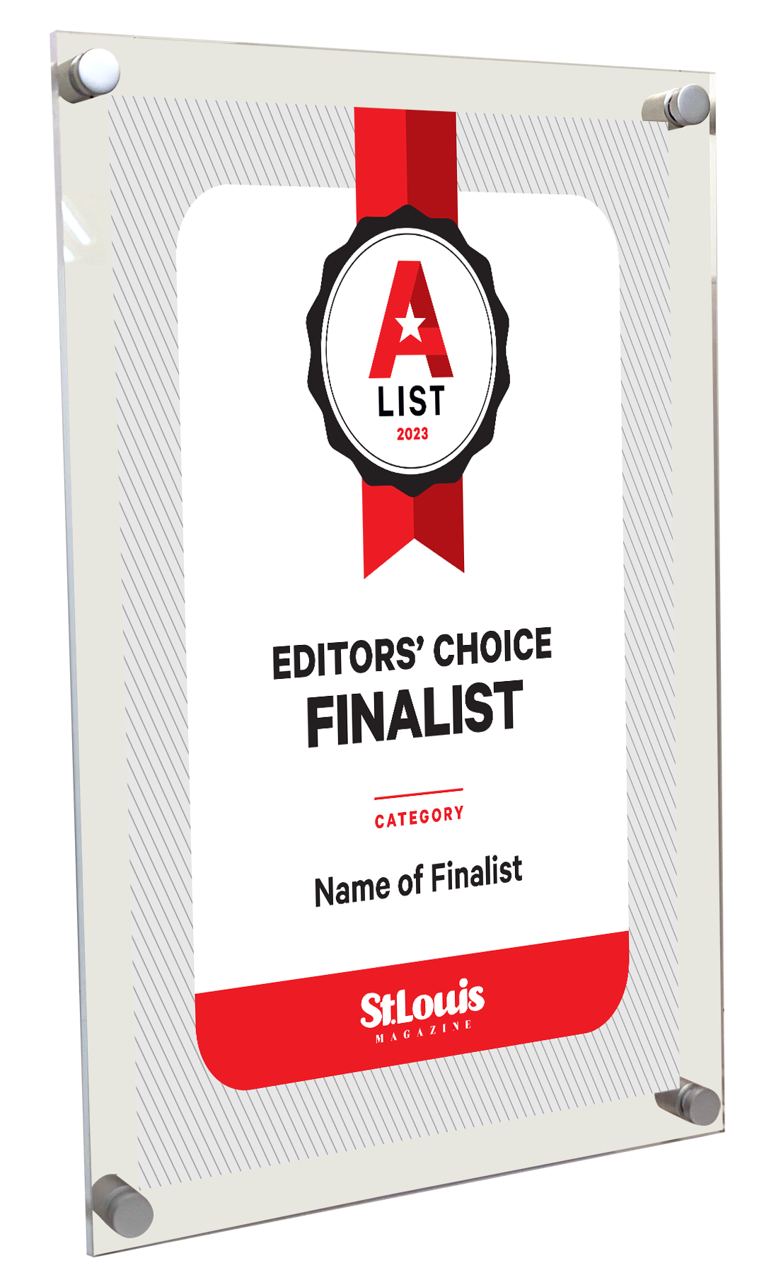St. Louis Magazine A-List Award - Acrylic Standoff Plaque