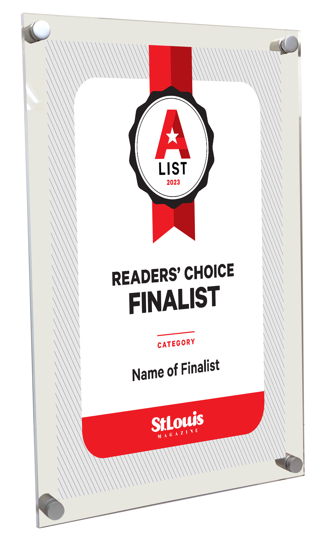 St. Louis Magazine A-List Award - Acrylic Standoff Plaque