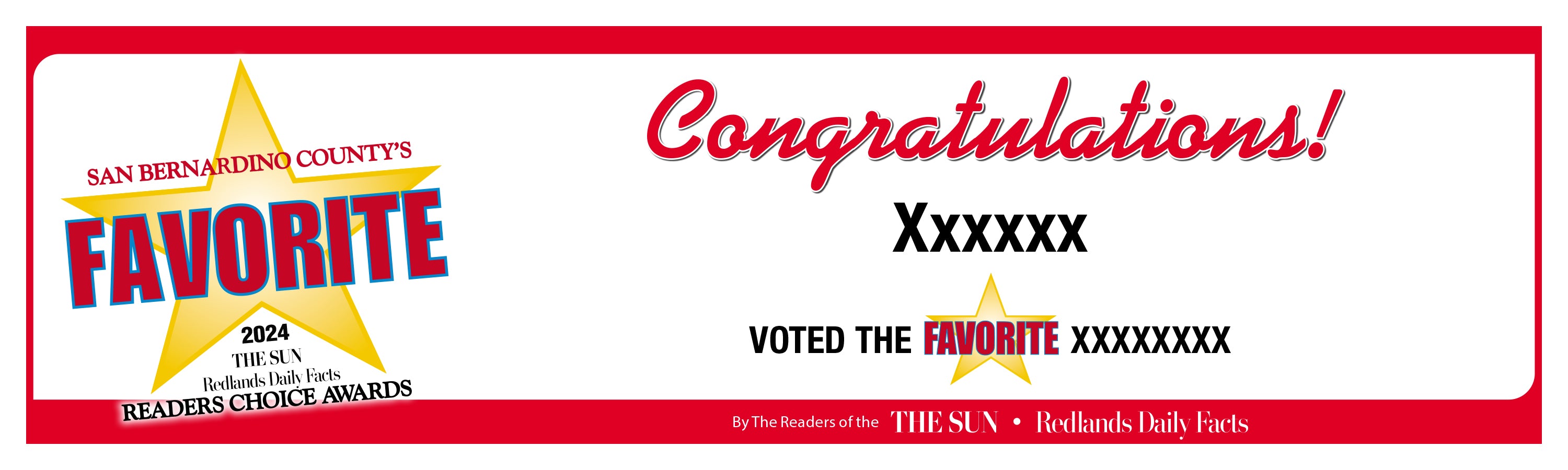 The Sun & Daily Facts Best Of Certificate and Readers Choice Award | Outdoor Banners