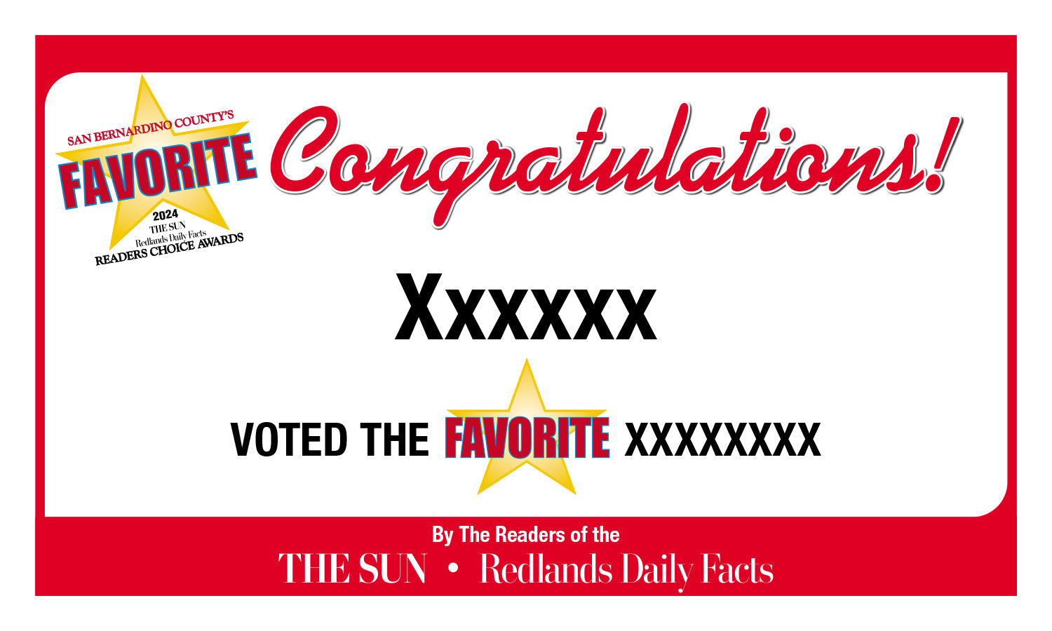 The Sun & Daily Facts Best Of Certificate and Readers Choice Award | Outdoor Banners