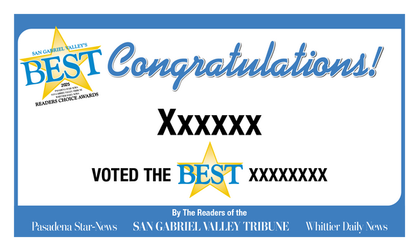 SGVN Best Of Certificate and Readers Choice Award | Outdoor Banners