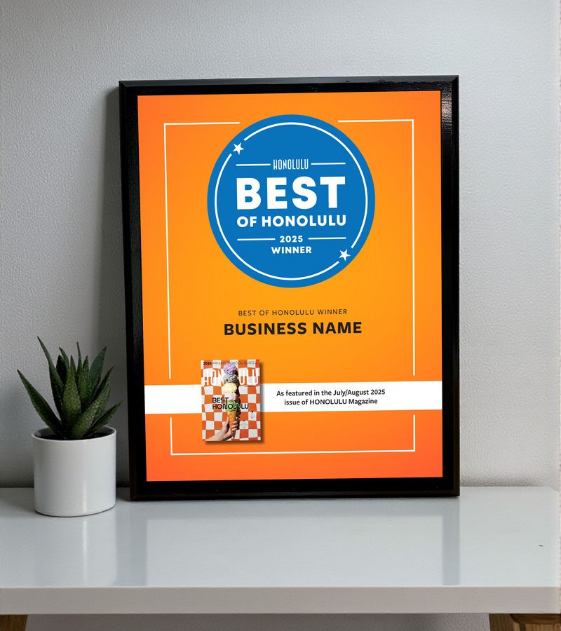 "Best of Honolulu" Award - Classic Plaque