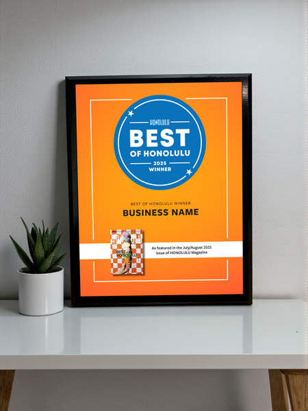 "Best of Honolulu" Award - Classic Plaque