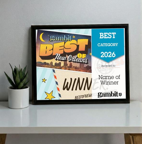 Gambit "Best of New Orleans" Award  - Classic Plaque