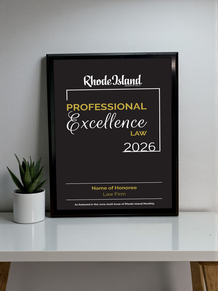 Rhode Island Monthly Excellence in Law Award  - Classic Plaque