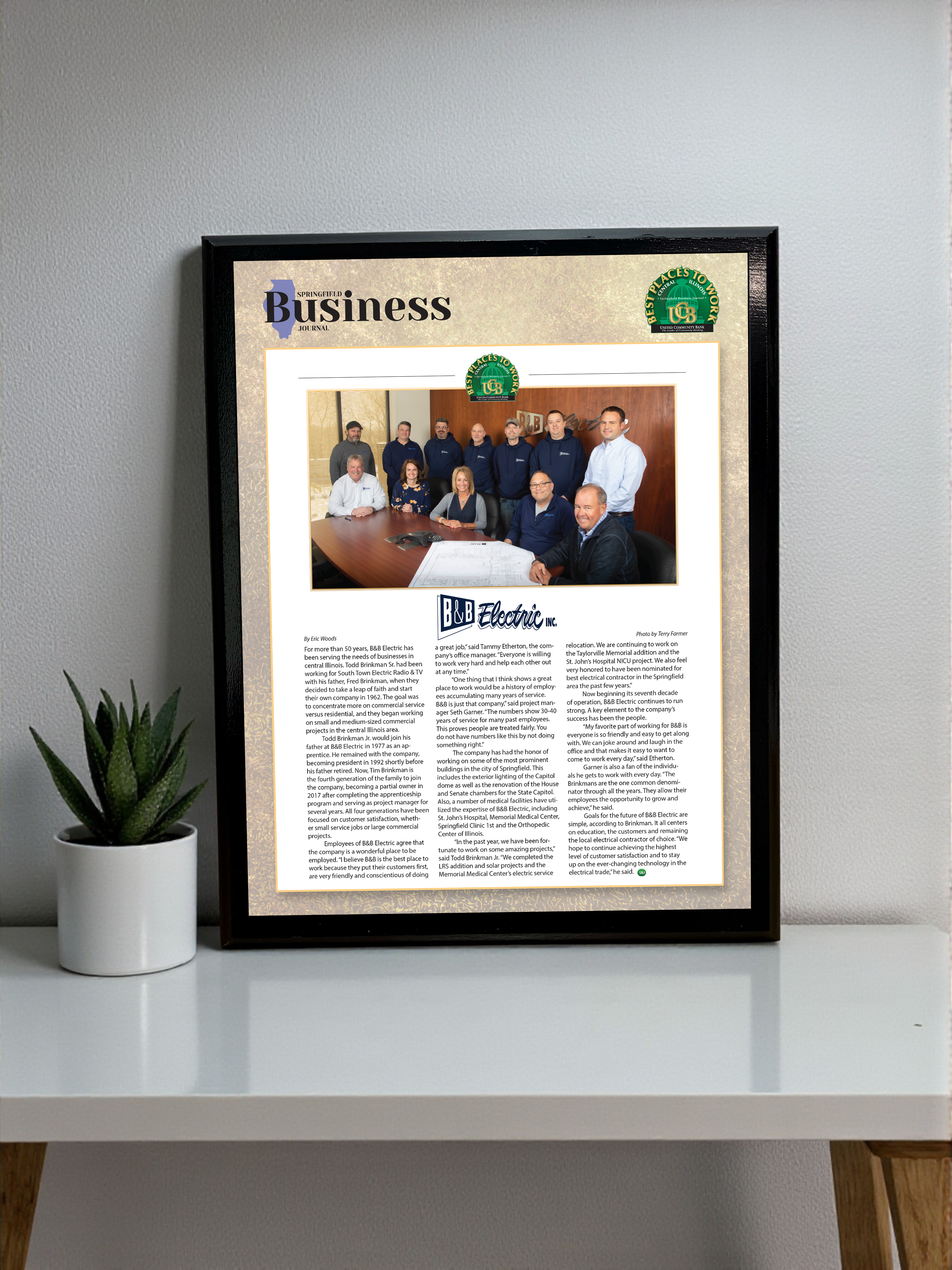 Springfield Business Journal - Best Places to Work - Classic Plaque