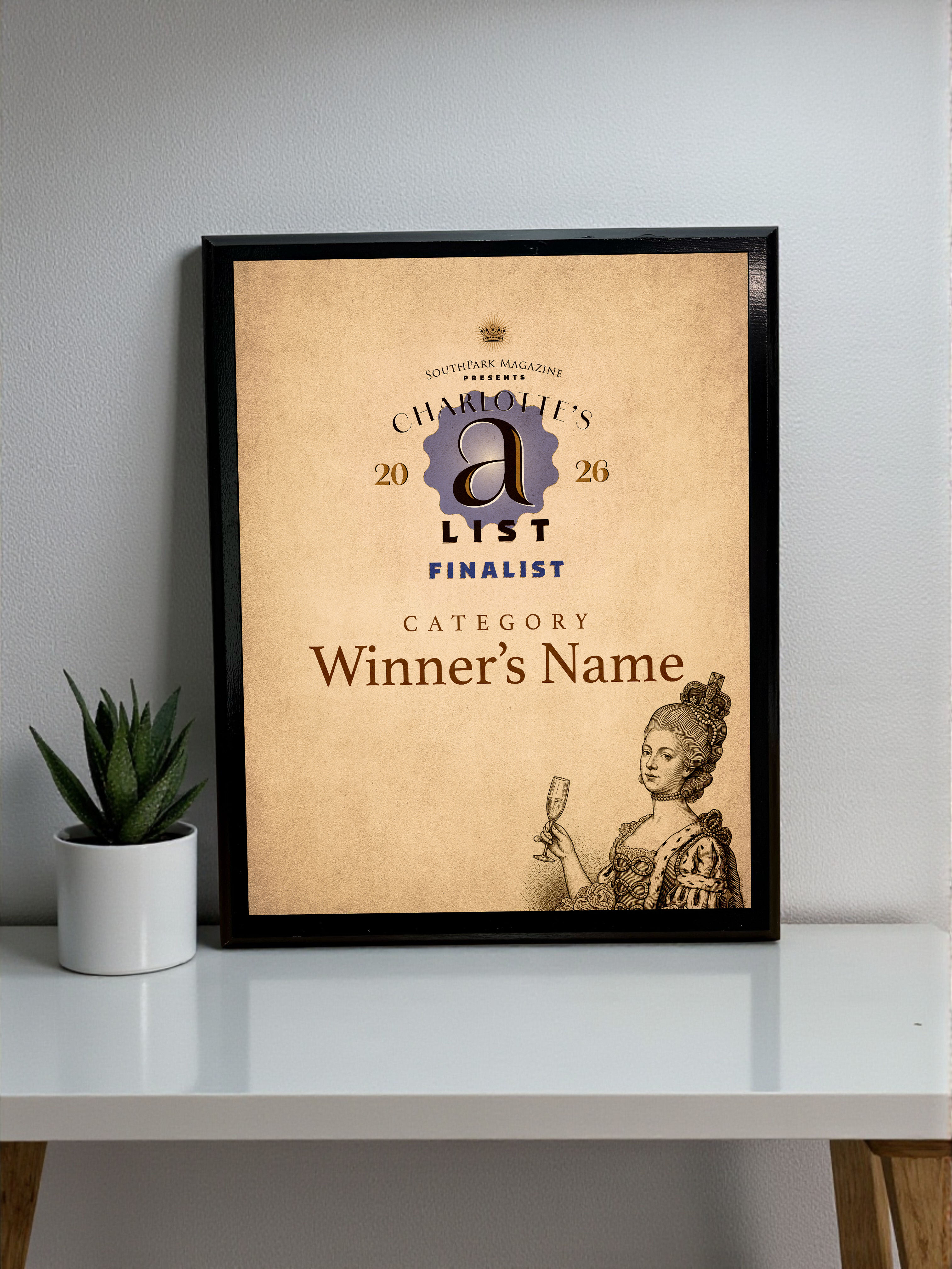 Southpark Magazine's Charlotte's A-List  - Classic Plaque