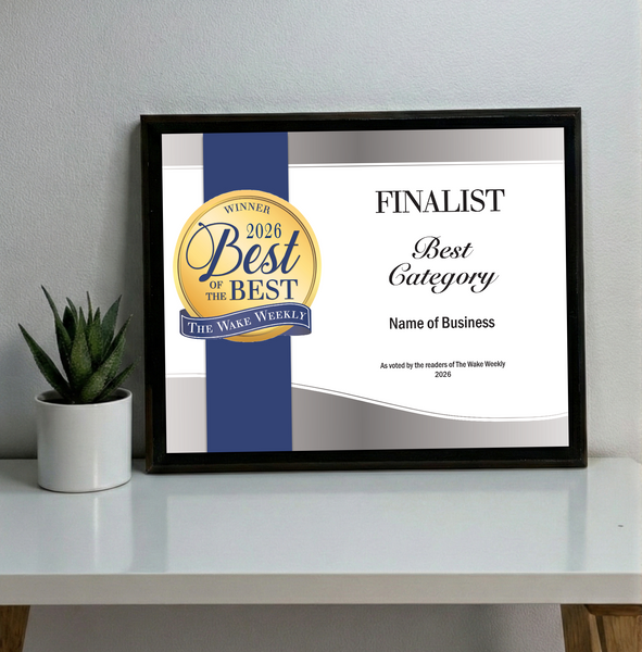 Wake Weekly "Best of the Best" Award - Classic Plaque