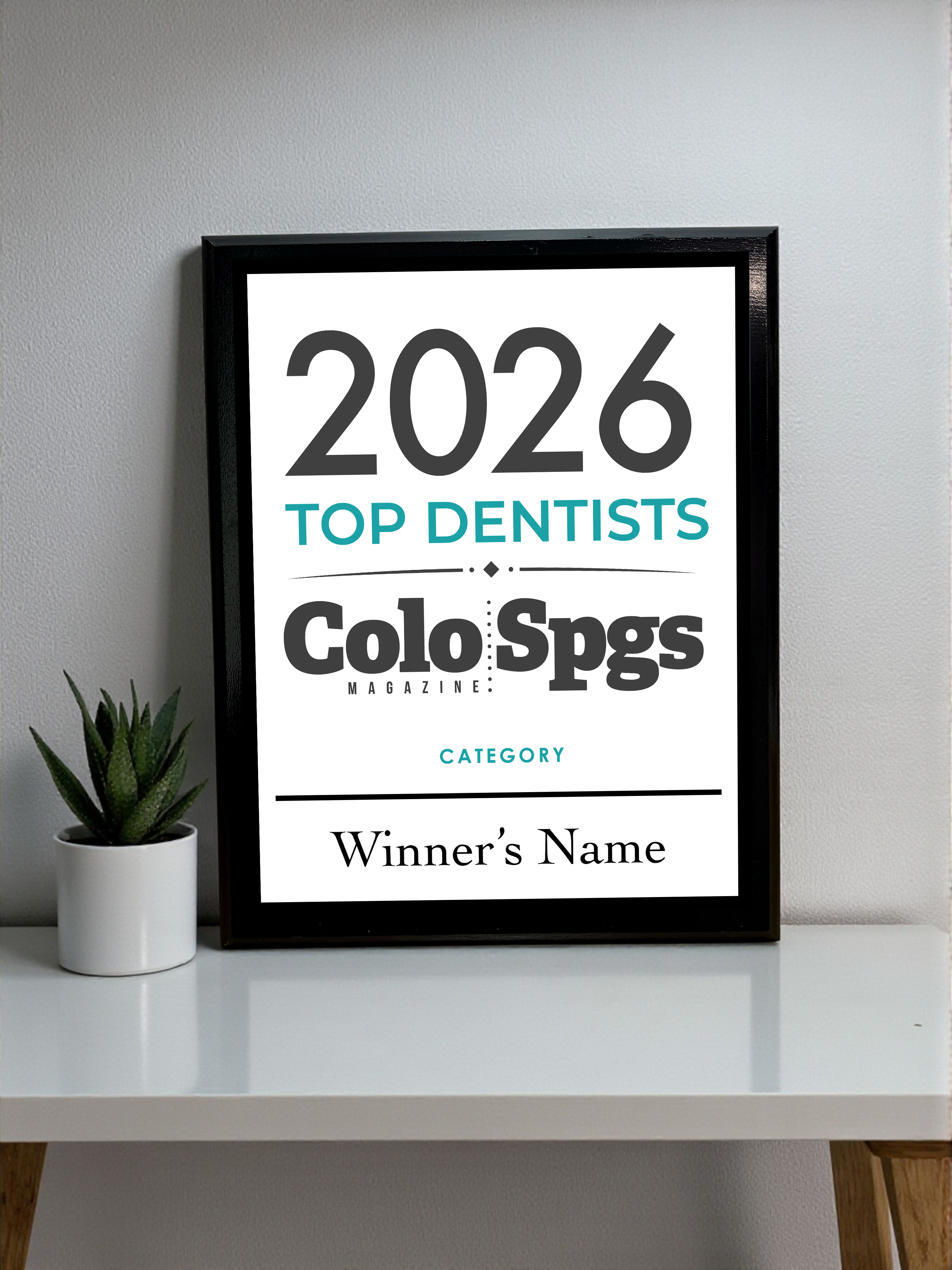 Colorado Springs Magazine - Top Dentists - Classic Plaque