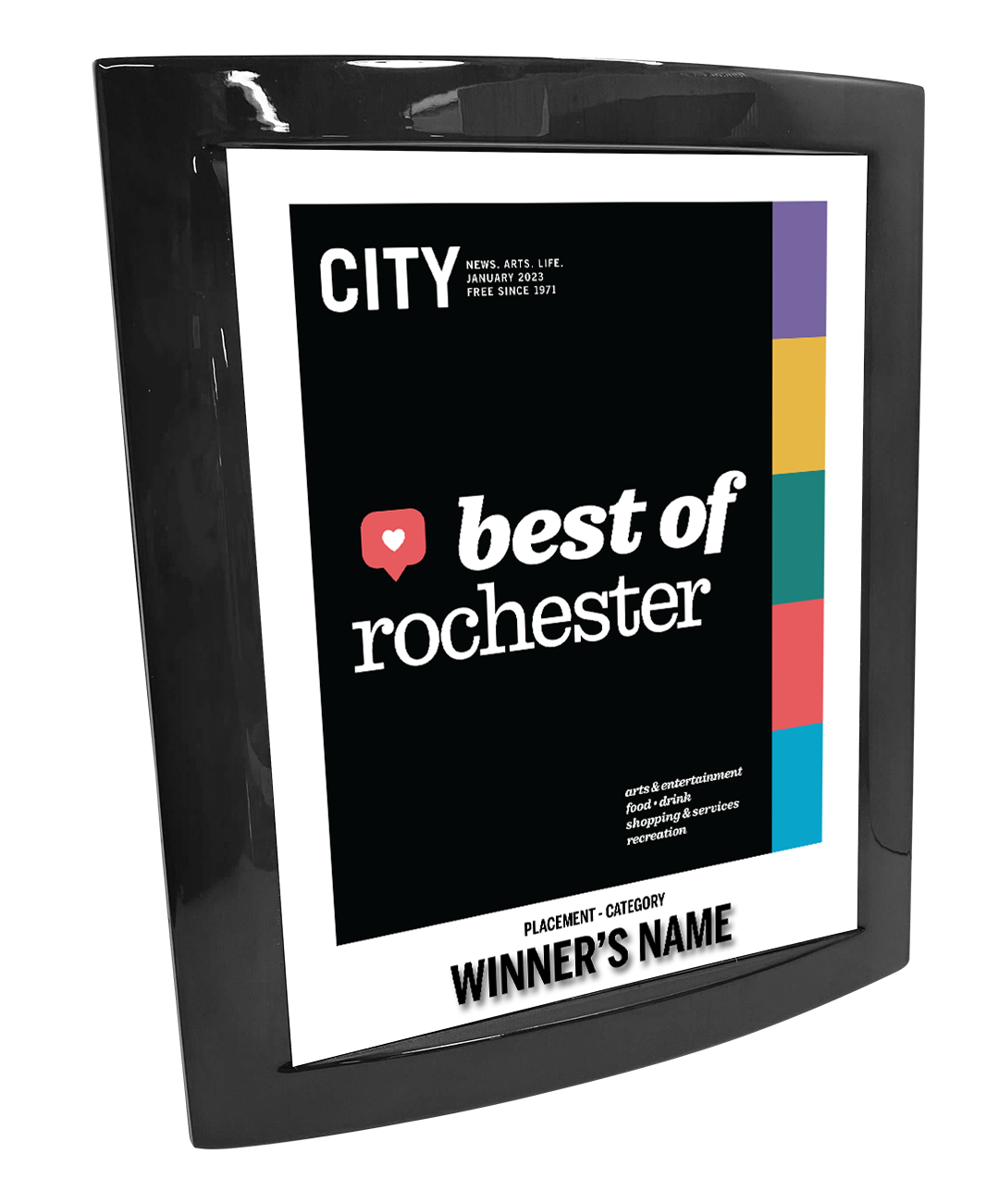 CITY Magazine - Best of Rochester - Eclipse Plaque with Metal Inlay