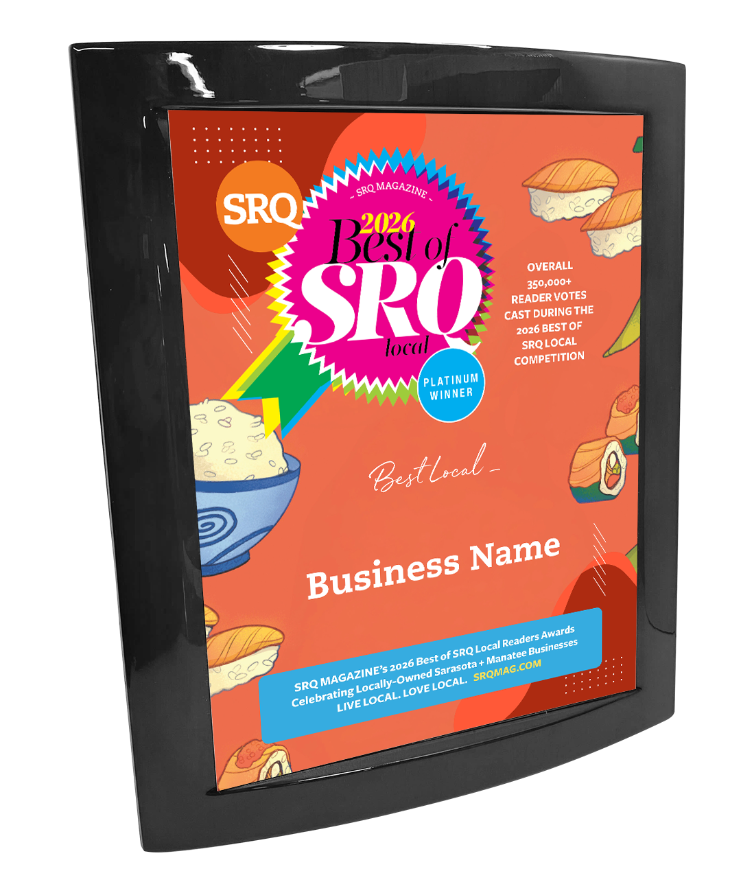 Best of SRQ - Certificate- Eclipse Plaque with Metal Inlay