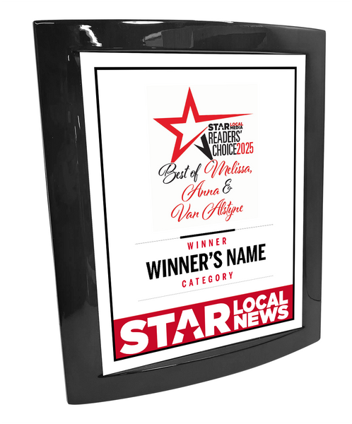 Star Local Media - Best of Melissa, Anna & Van Alstyne - Eclipse Plaque with Metal Inlay