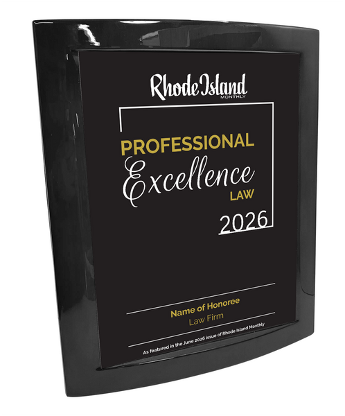 Rhode Island Monthly Excellence in Law Award - Rosewood with Metal Inlay