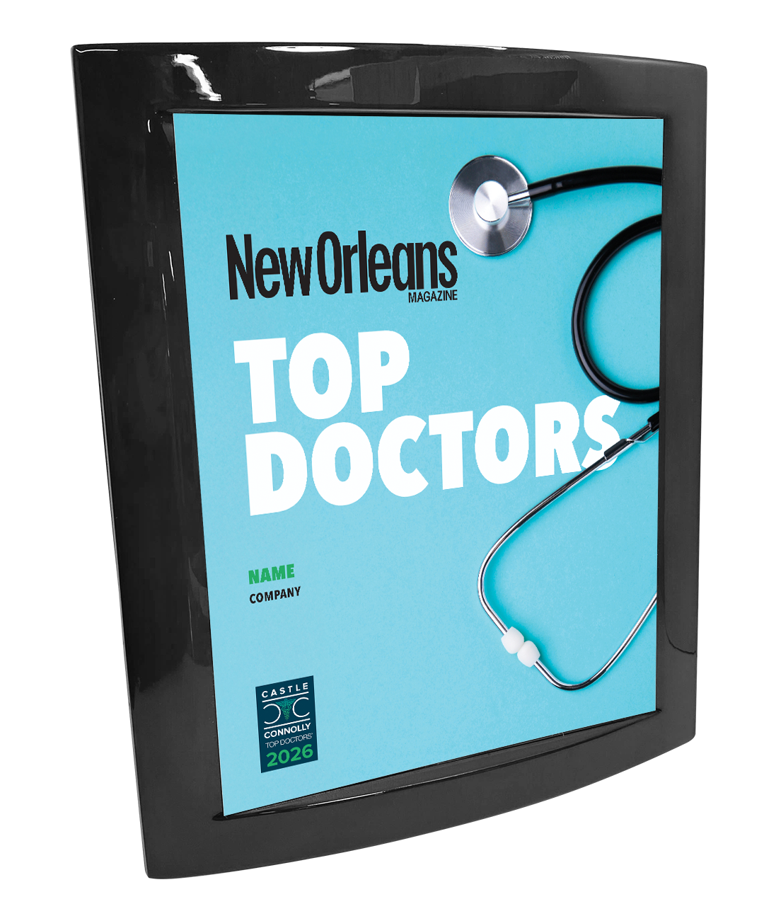 New Orleans Magazine - Top Doctors - Eclipse Plaque with Metal Inlay