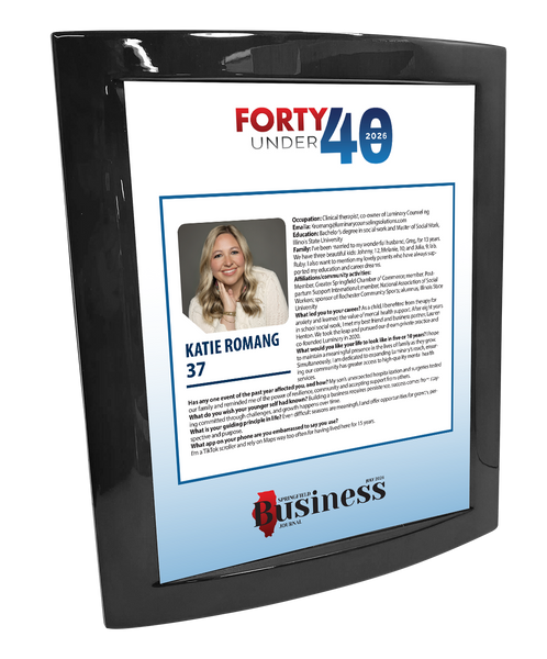 Springfield Business Journal - Forty under 40 - Eclipse Plaque with Metal Inlay