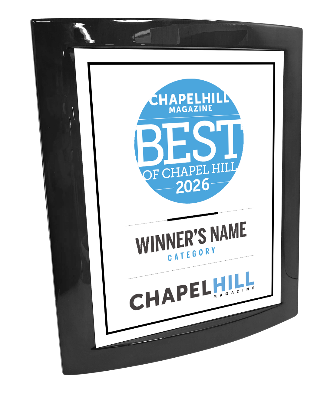 Triangle Media - Best of Chapel Hill - Eclipse Plaque with Metal Inlay