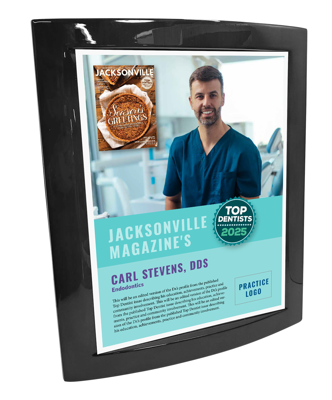 Jacksonville Magazine - Top Dentists - Eclipse Plaque with Metal Inlay
