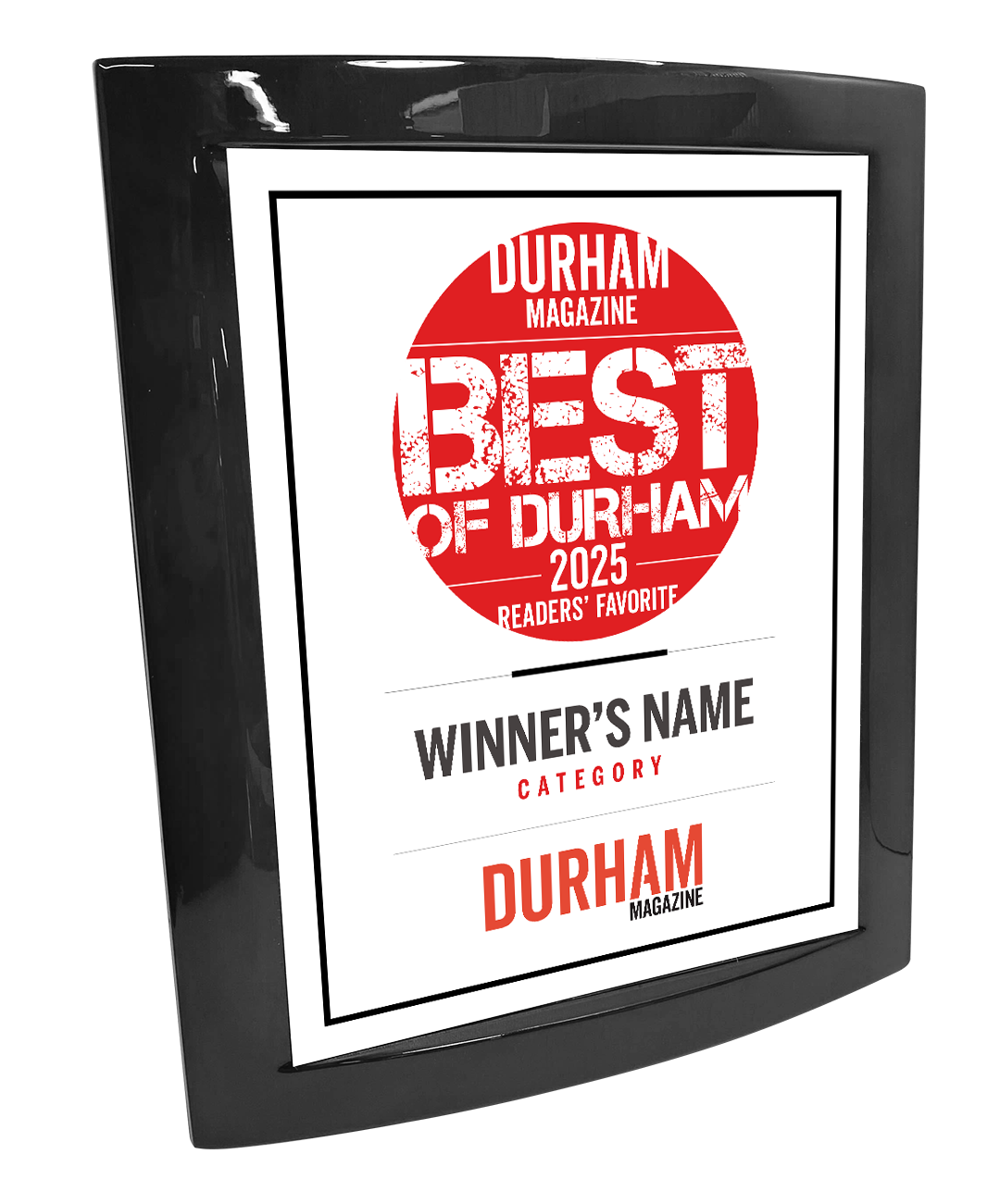 Triangle Media - Best of Durham - Eclipse Plaque with Metal Inlay