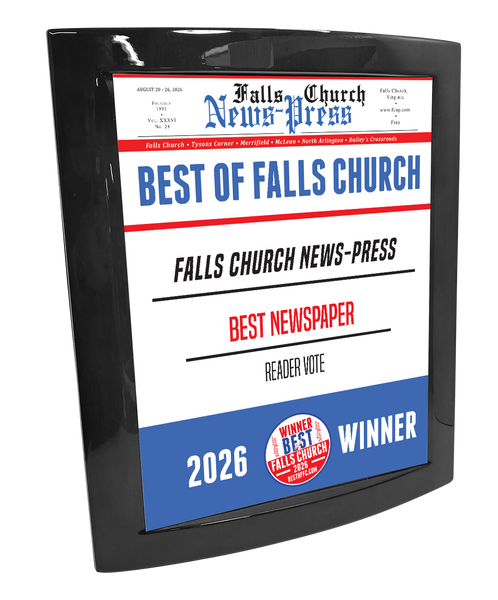 "Best of Falls Church" Award - Eclipse Plaque with Metal Inlay