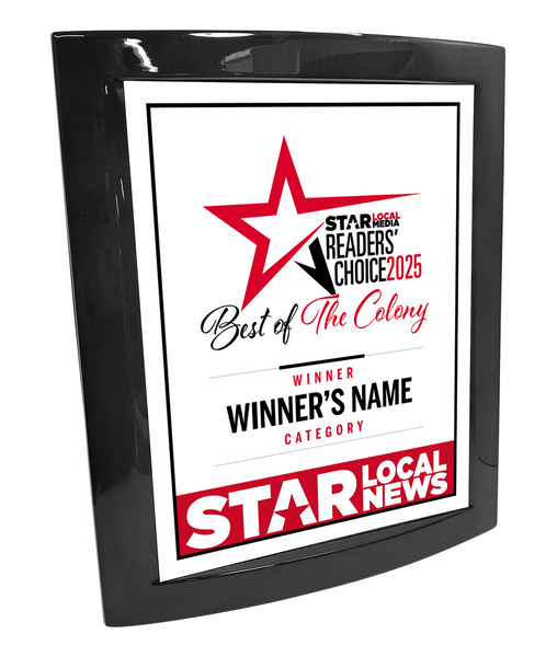 Star Local Media - Best of The Colony - Eclipse Plaque with Metal Inlay