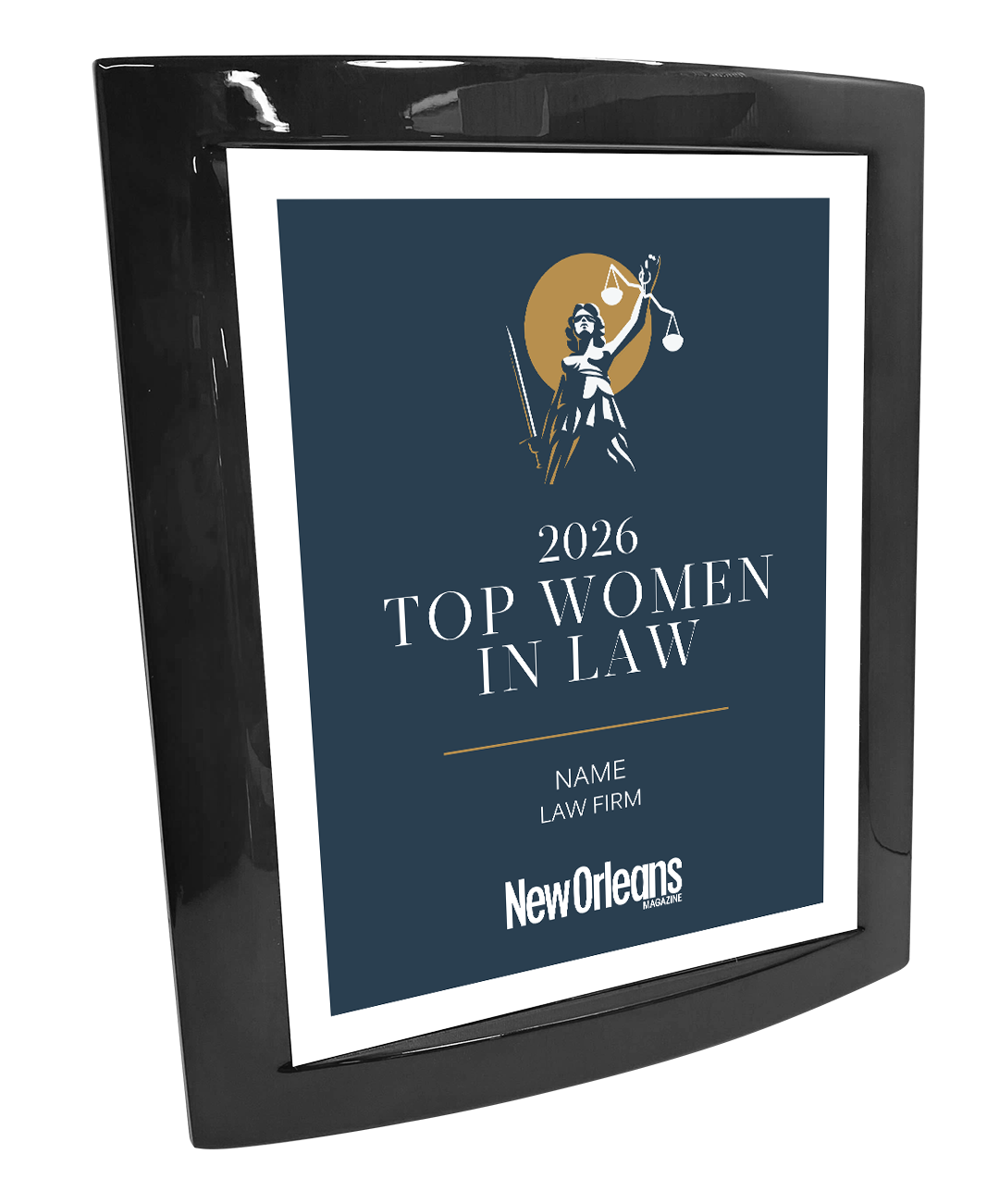 New Orleans Magazine - Top Women in Law - Eclipse Plaque with Metal Inlay