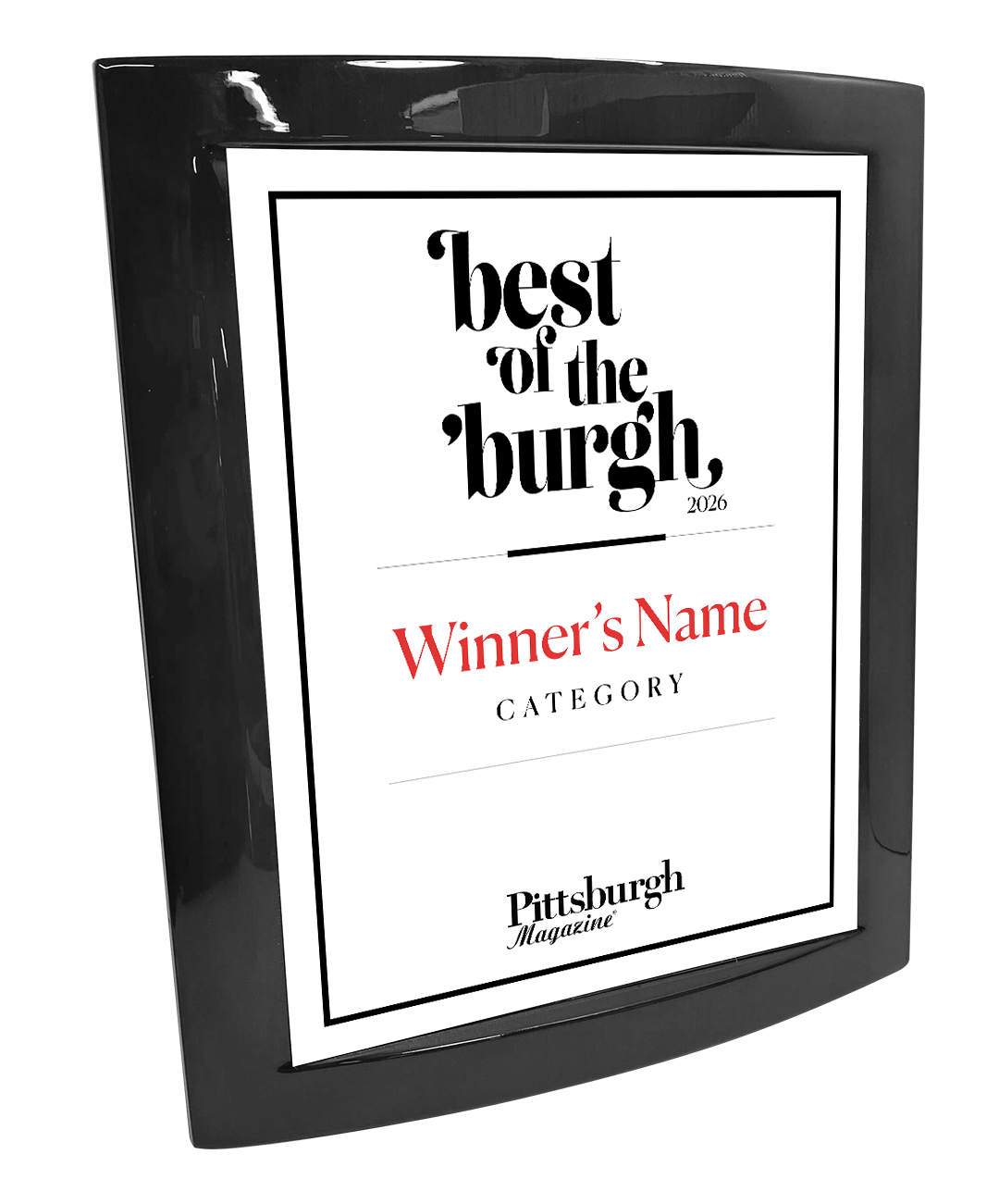 Pittsburgh Magazine - Best of the 'Burgh - Eclipse Plaque with Metal Inlay
