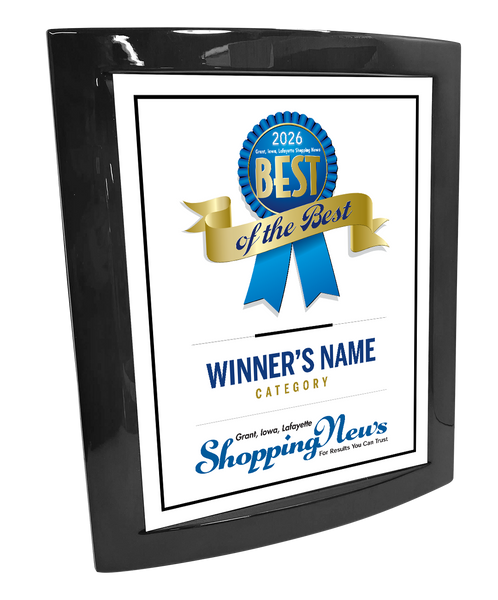 Shopping News "Best of the Best" Award - Eclipse Plaque with Metal Inlay