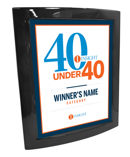 INSIGHT - 40 Under 40 - Logo Eclipse Plaque with Metal Inlay