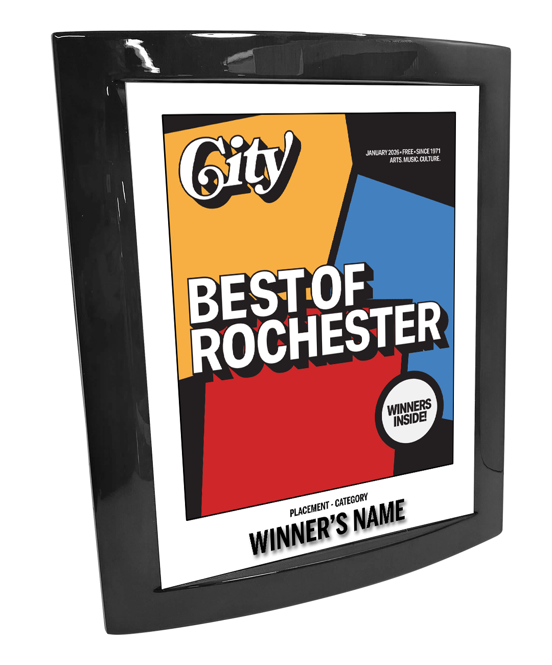 CITY Magazine - Best of Rochester - Eclipse Plaque with Metal Inlay