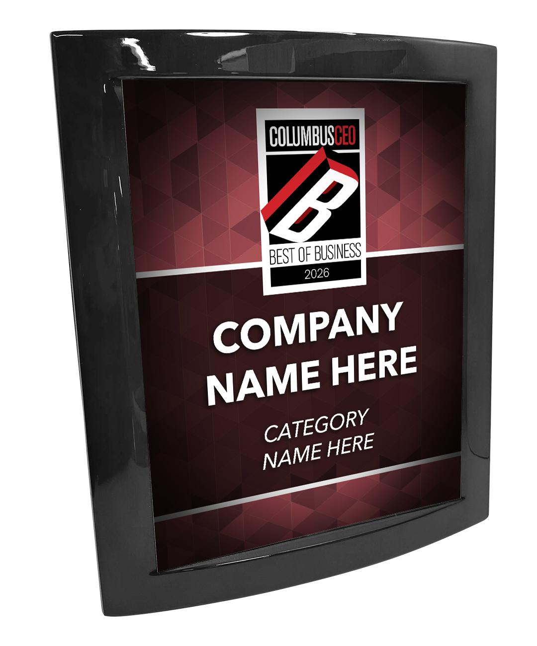 Columbus CEO - Best of Business Awards - Eclipse Plaque with Metal Inlay