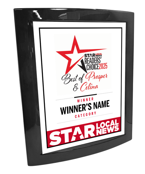 Star Local Media - Best of Prosper & Celina - Eclipse Plaque with Metal Inlay