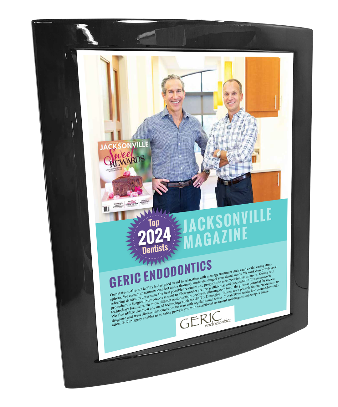 Jacksonville Magazine - Top Dentists - Eclipse Plaque with Metal Inlay