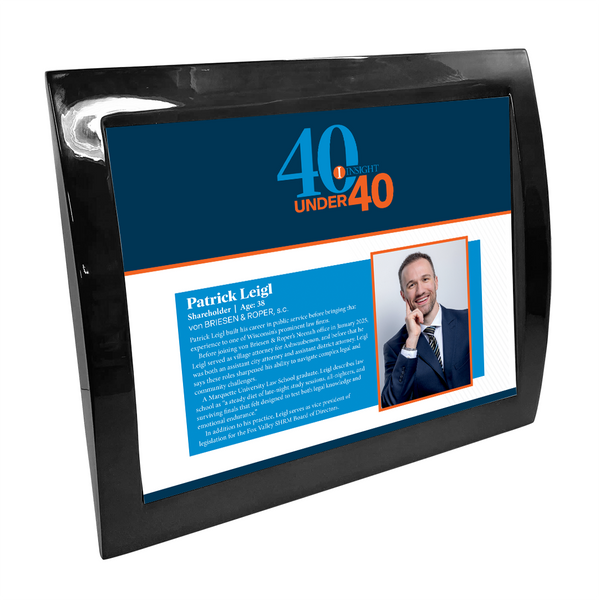 INSIGHT - 40 Under 40 - Article Eclipse Plaque with Metal Inlay
