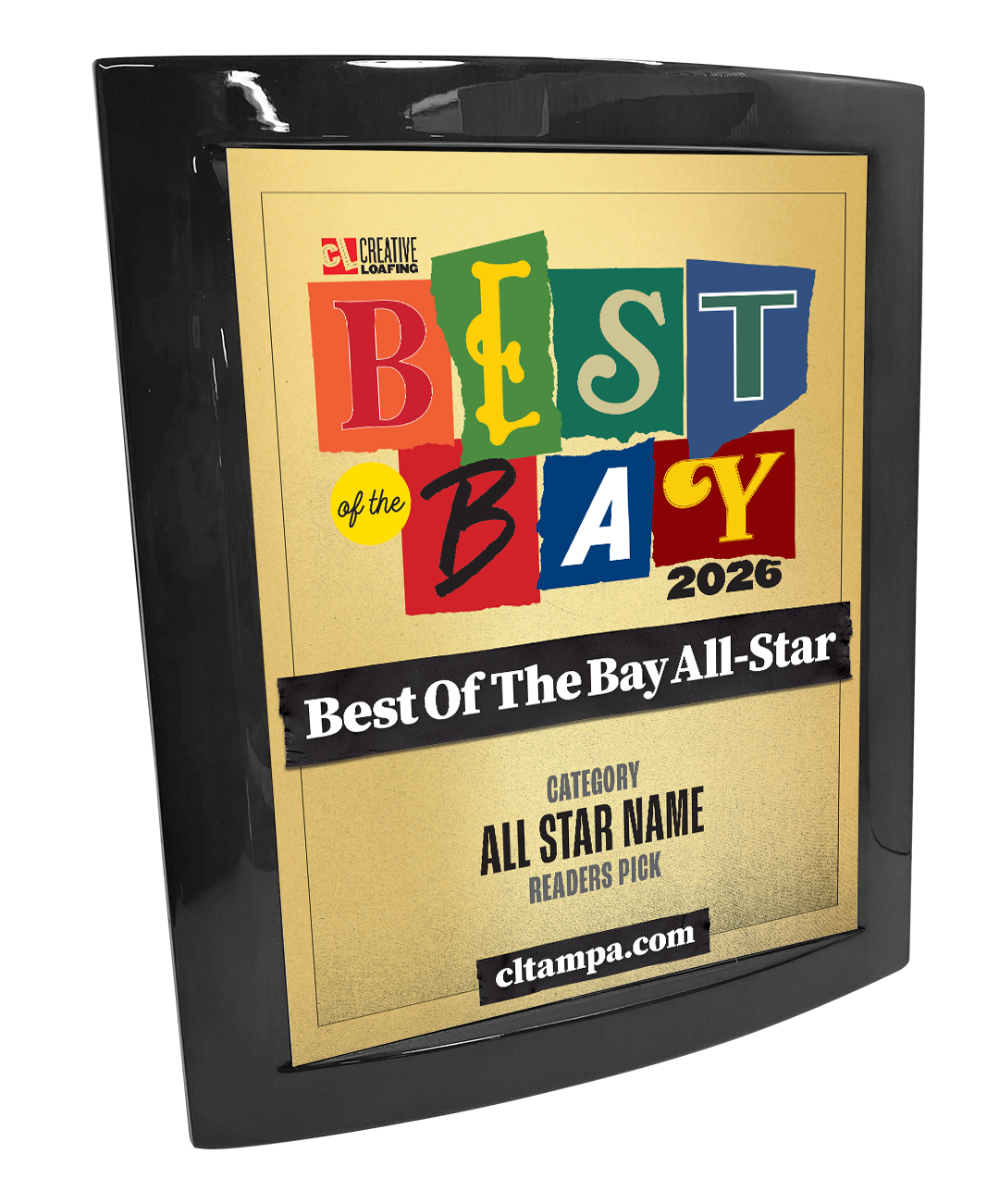 CL Tampa Bay Best of the Bay | Eclipse Plaque with Metal Inlay
