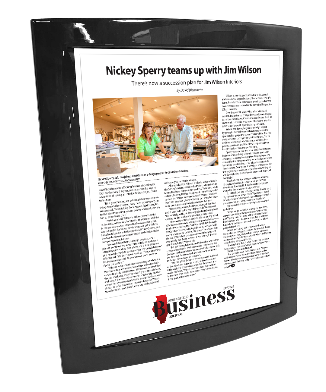 Springfield Business Journal - Articles - Eclipse Plaque with Metal Inlay