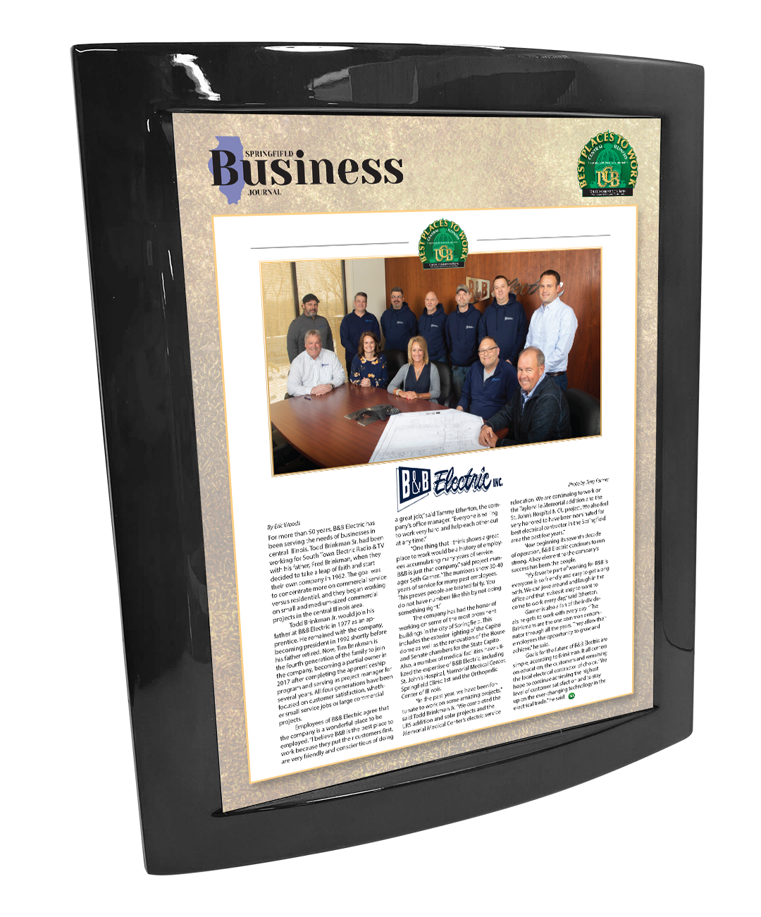 Springfield Business Journal - Best Places to Work - Eclipse Plaque with Metal Inlay
