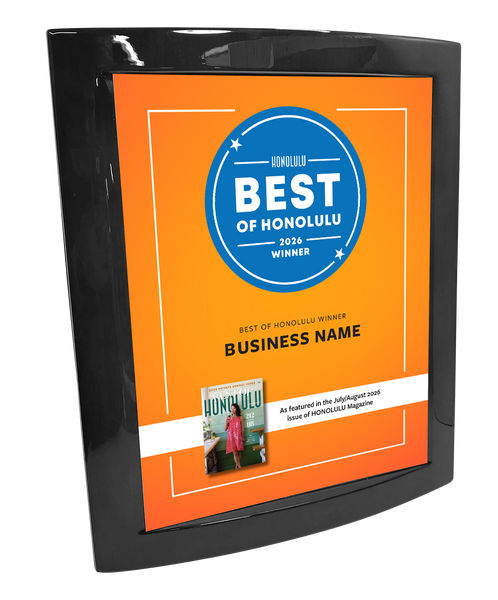 "Best of Honolulu" Award - Eclipse Plaque with Metal Inlay