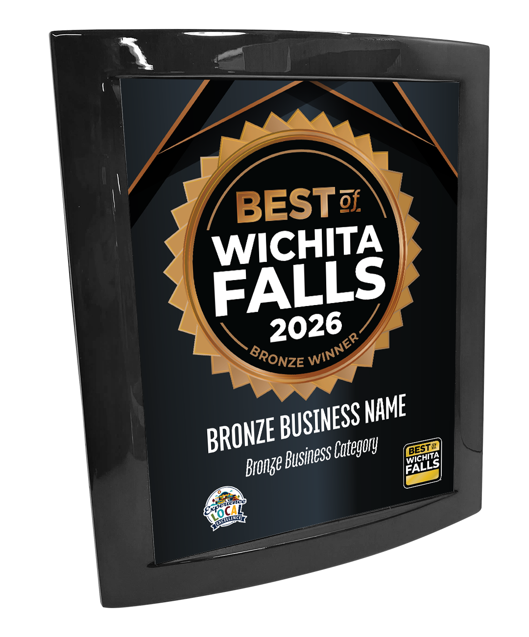 Best of Wichita Falls - Eclipse Plaque with Metal Inlay
