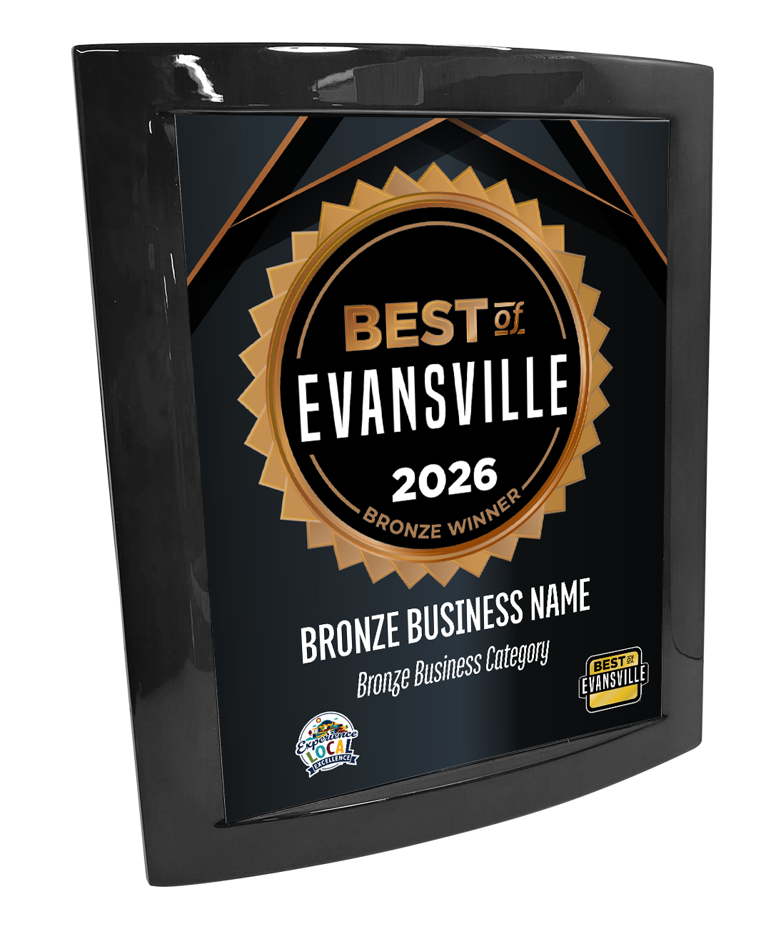 Best of Evansville - Eclipse Plaque with Metal Inlay