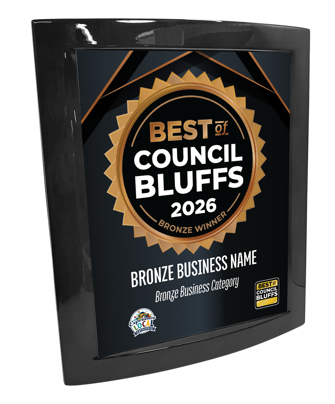 Best of Council Bluffs - Eclipse Plaque with Metal Inlay