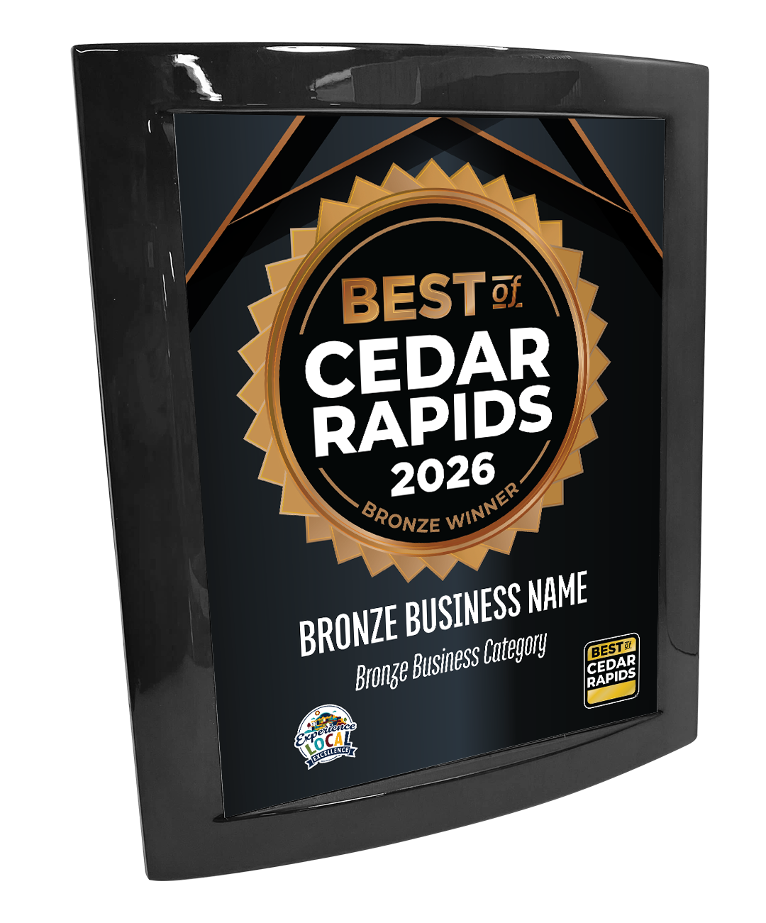 Best of Cedar Rapids - Eclipse Plaque with Metal Inlay