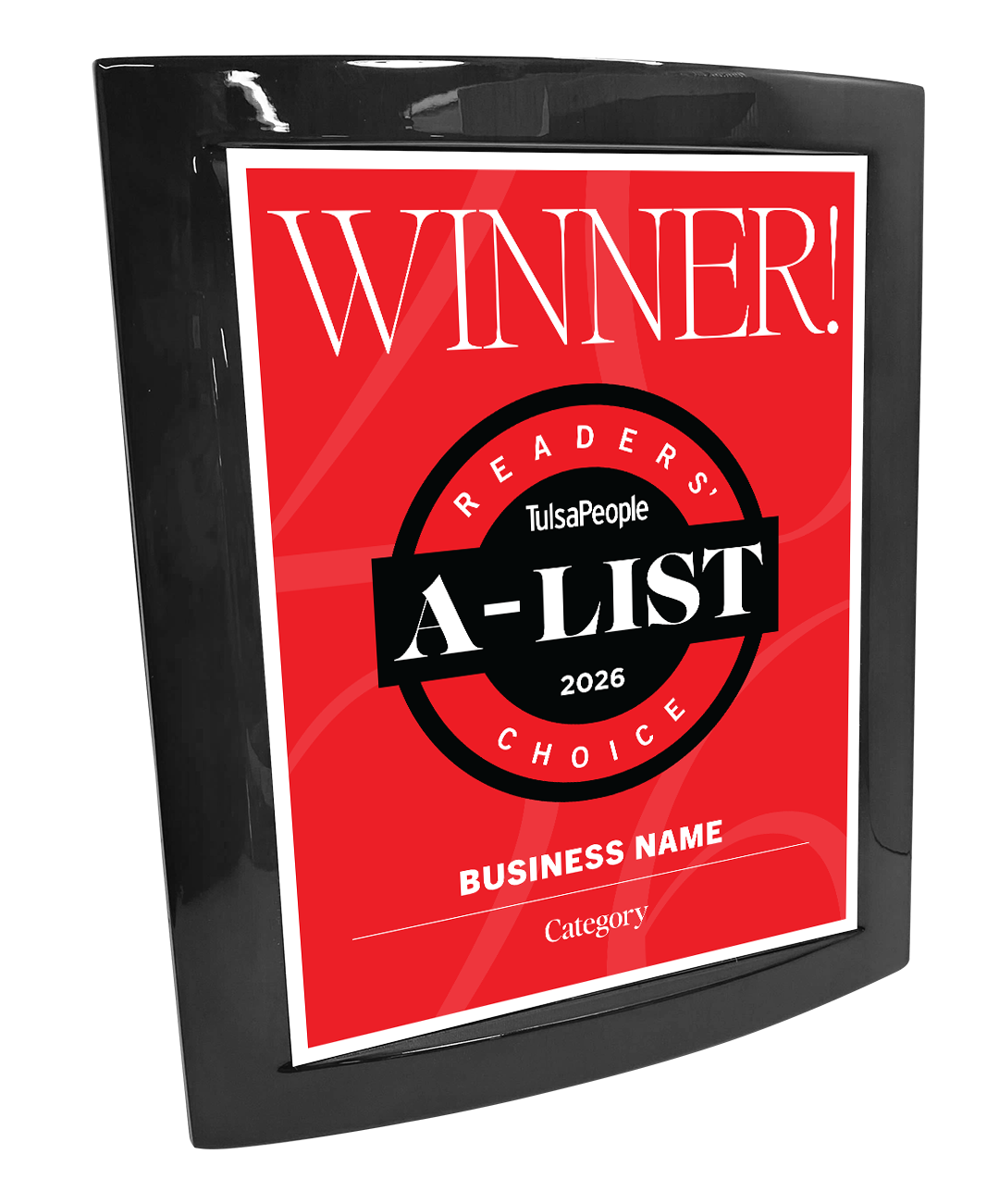 TulsaPeople - A-List - Eclipse Plaque with Metal Inlay