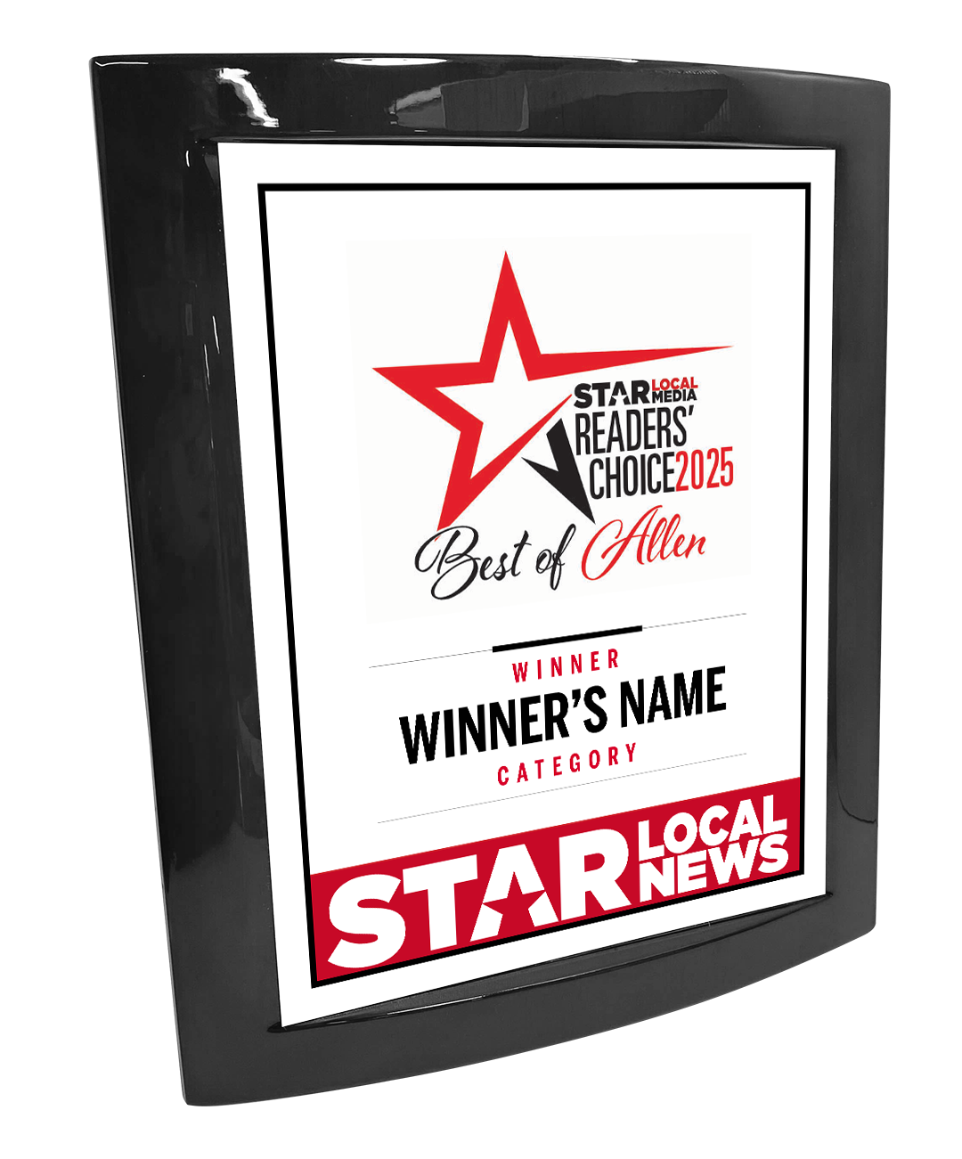 Star Local Media - Best of Allen - Eclipse Plaque with Metal Inlay