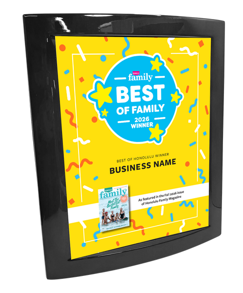 Honolulu Magazine "Best of Family” Award - Eclipse Plaque with Metal Inlay