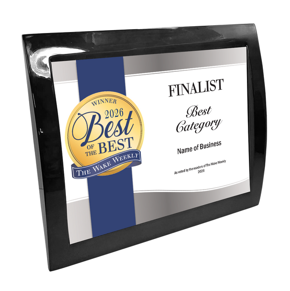 Wake Weekly "Best of the Best" Award - Eclipse Plaque with Metal Inlay