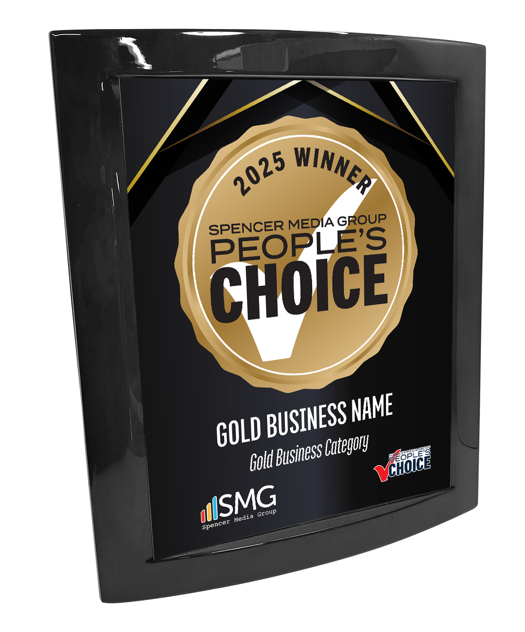 Spencer Media Group People's Choice - Eclipse Plaque with Metal Inlay