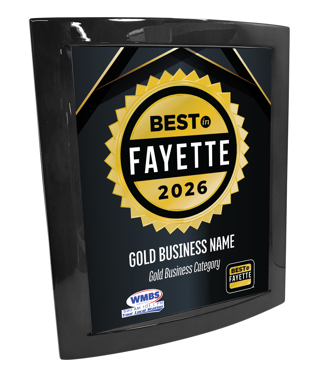 Best in Fayette - Eclipse Plaque with Metal Inlay